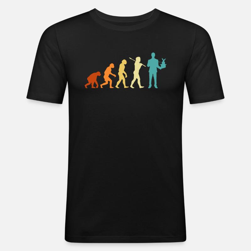 Magier Evolution Magie Zauberei - Männer Slim Fit T-Shirt - Schwarz