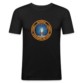 Machen ist wie wollen nur cooler - Männer Slim Fit T-Shirt - Schwarz - Vorne - Nik (191cm)