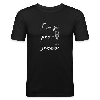 Feier Mädelsabend Prosecco feiern - Männer Slim Fit T-Shirt - Schwarz - Vorne - Nik (191cm)