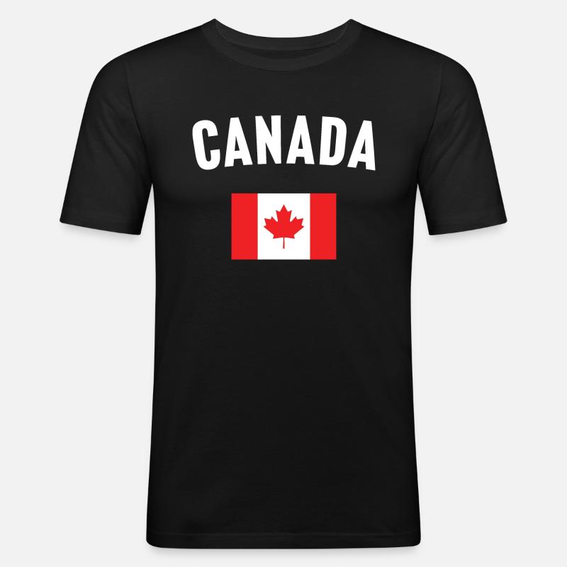 Drapeau du Canada - T-shirt près du corps Homme - noir