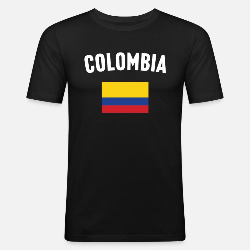 Drapeau de la Colombie - T-shirt près du corps Homme - noir