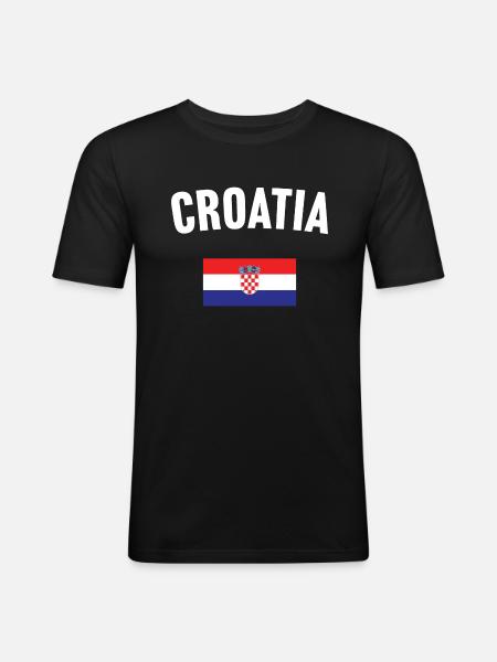 Croatia Flag - Men's Slim Fit T-Shirt - black