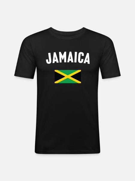 Jamaica Flag - Men's Slim Fit T-Shirt - black