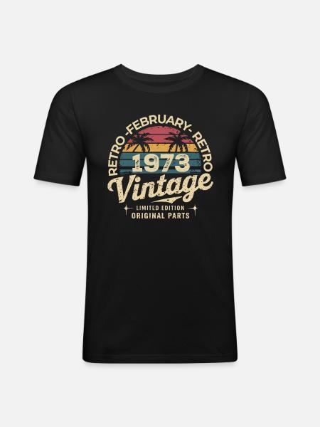 February 1973 | Awesome since February 1973 - Men's Slim Fit T-Shirt - black