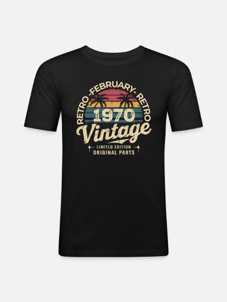February 1970 | Awesome since February 1970 - Men's Slim Fit T-Shirt - black