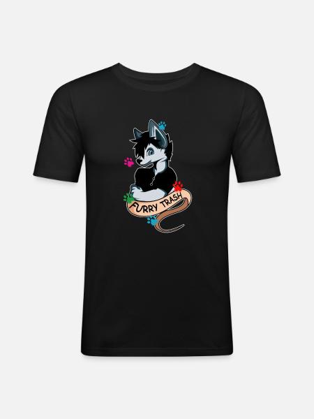 Furry Trash Hundebesitzer Geschenk - Männer Slim Fit T-Shirt - Schwarz