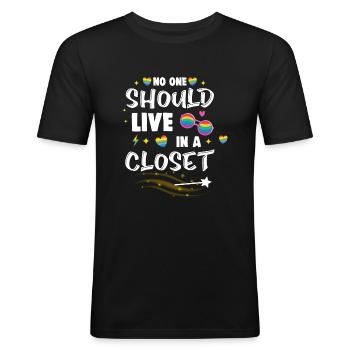 LGBT Humor | Pride Statement - Men's Slim Fit T-Shirt - black - Front - Nik (191cm)