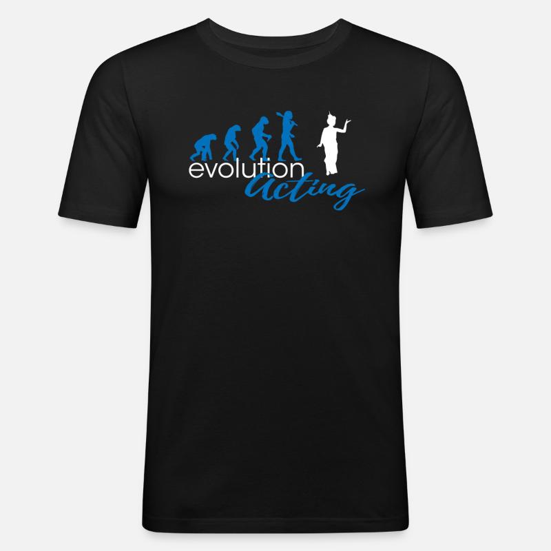 Acting Evolution - Männer Slim Fit T-Shirt - Schwarz