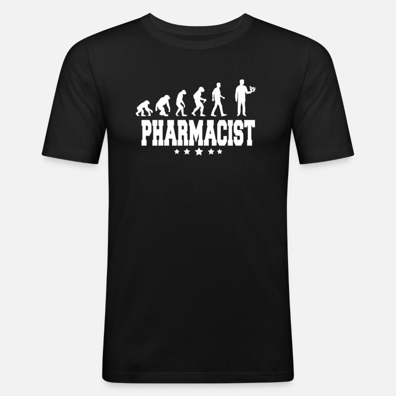 evolution of pharmacist - Männer Slim Fit T-Shirt - Schwarz
