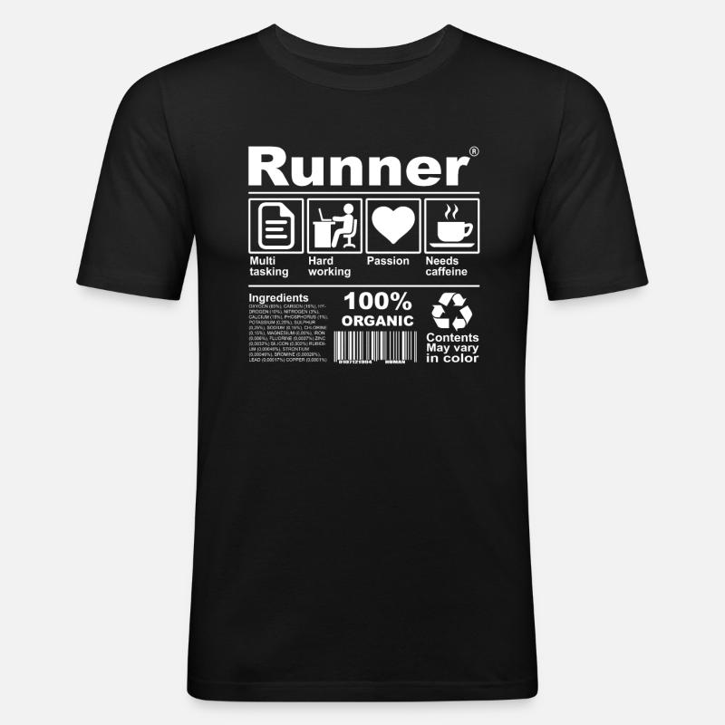 Runner - Männer Slim Fit T-Shirt - Schwarz