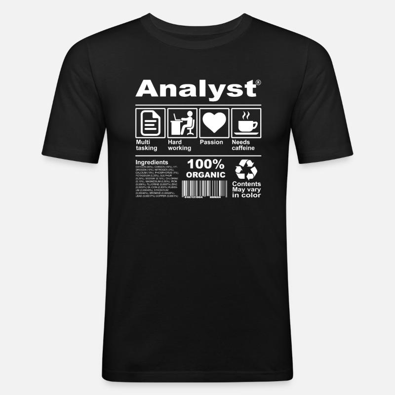 Analyst - Männer Slim Fit T-Shirt - Schwarz