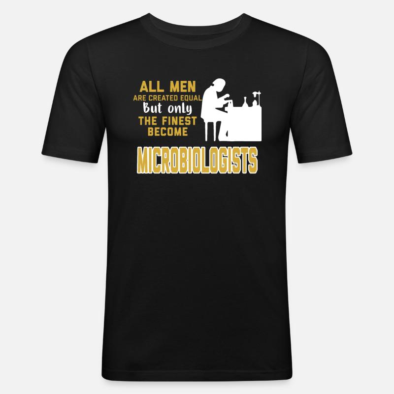 Funny Microbiologist Tee - Männer Slim Fit T-Shirt - Schwarz