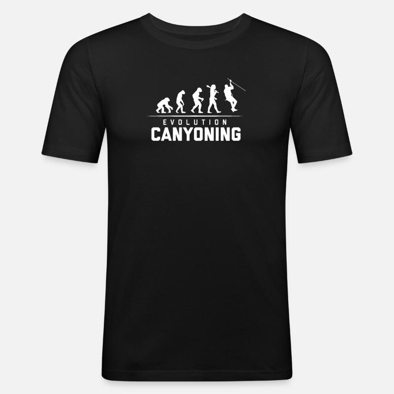 EVOLUTION OF CANYONING - Männer Slim Fit T-Shirt - Schwarz