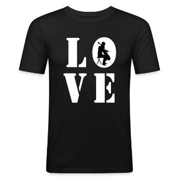 LOVE CELLO - T-shirt près du corps Homme - noir - Devant - Nik (191cm)