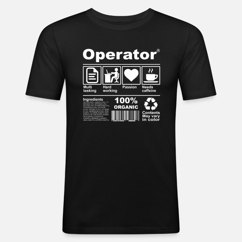 Operator - Männer Slim Fit T-Shirt - Schwarz