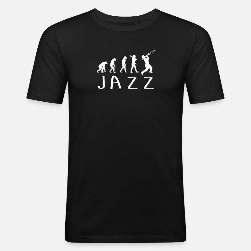 Jazz Evolution - Männer Slim Fit T-Shirt - Schwarz