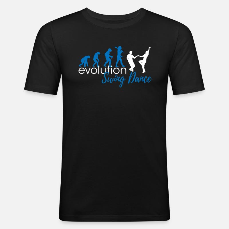 Swing Dance Evolution - Männer Slim Fit T-Shirt - Schwarz