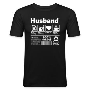 Husband - Männer Slim Fit T-Shirt - Schwarz - Vorne - Nik (191cm)