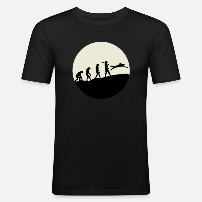 Swimmers Evolution Moon - Men's Slim Fit T-Shirt - black