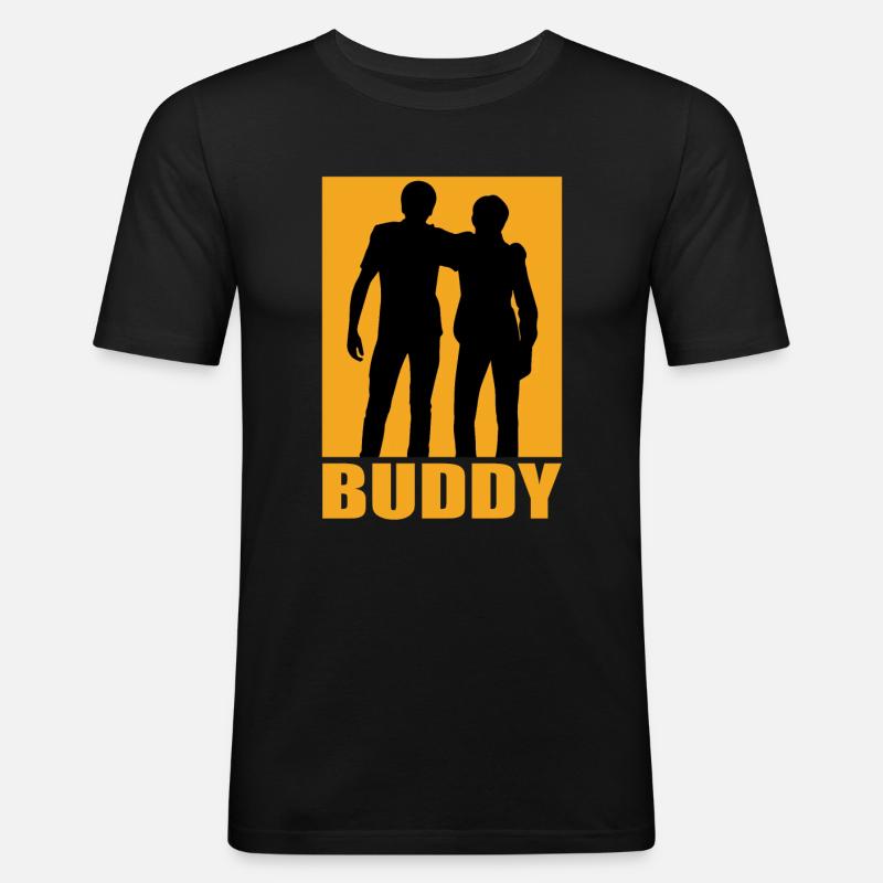 Buddy Design - Männer Slim Fit T-Shirt - Schwarz