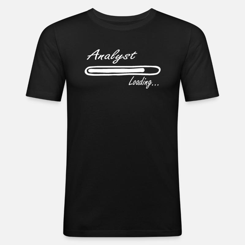Analyst Loading Tee Shirt - Männer Slim Fit T-Shirt - Schwarz