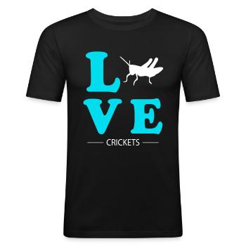 Cricket - Männer Slim Fit T-Shirt - Schwarz - Vorne - Nik (191cm)