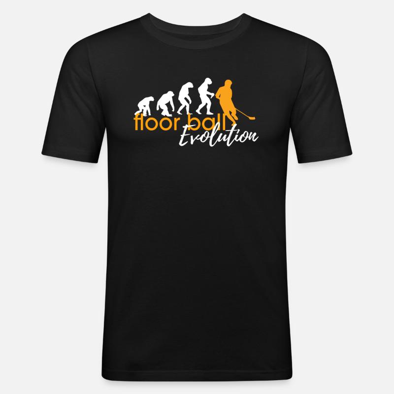 FLOORBALL EVOLUTION - Männer Slim Fit T-Shirt - Schwarz