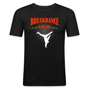 Breakdancing - Men's Slim Fit T-Shirt - black - Front - Nik (191cm)