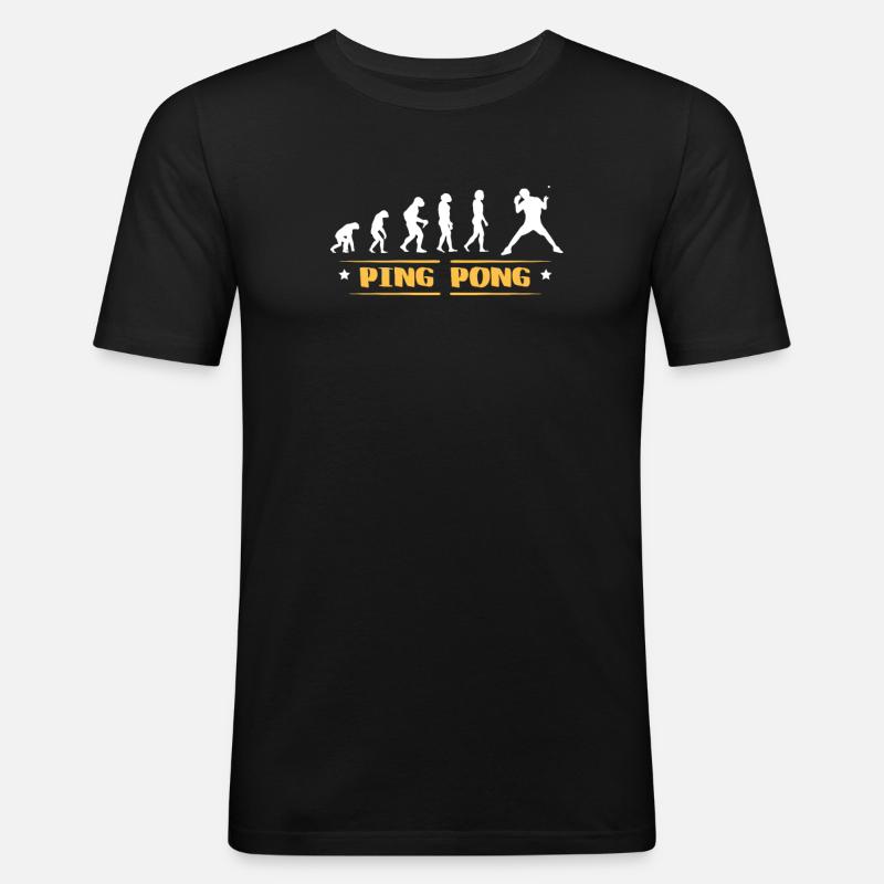 EVOLUTION PING PONG - Männer Slim Fit T-Shirt - Schwarz