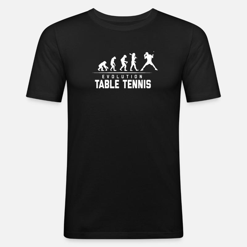 EVOLUTION DU TENNIS DE TABLE - T-shirt près du corps Homme - noir