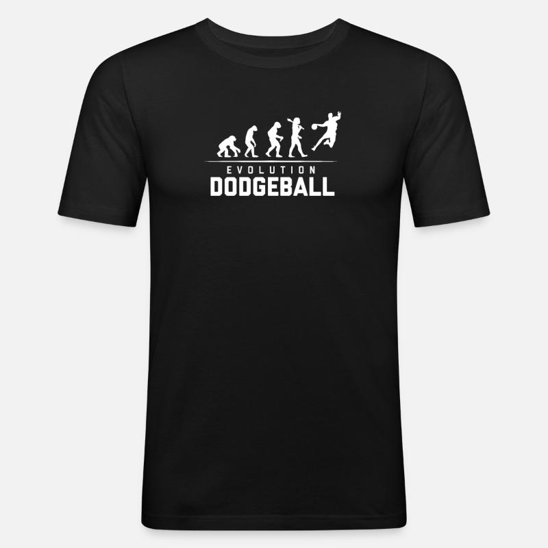 EVOLUTION OF DODGEBALL - Männer Slim Fit T-Shirt - Schwarz