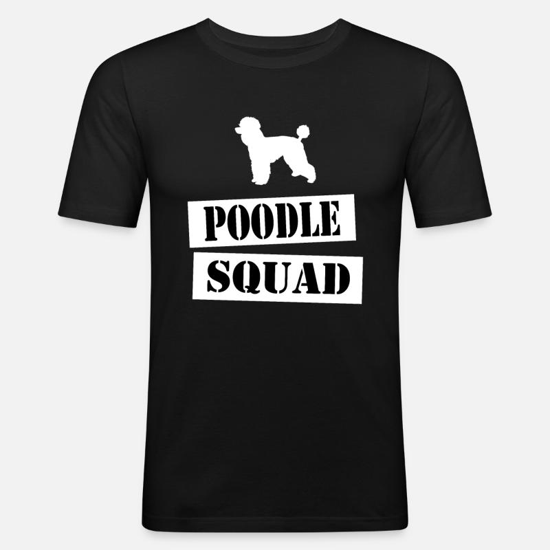 join the poodle squad - Männer Slim Fit T-Shirt - Schwarz