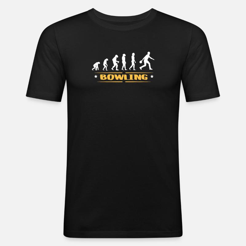 EVOLUTION BOWLING - Männer Slim Fit T-Shirt - Schwarz