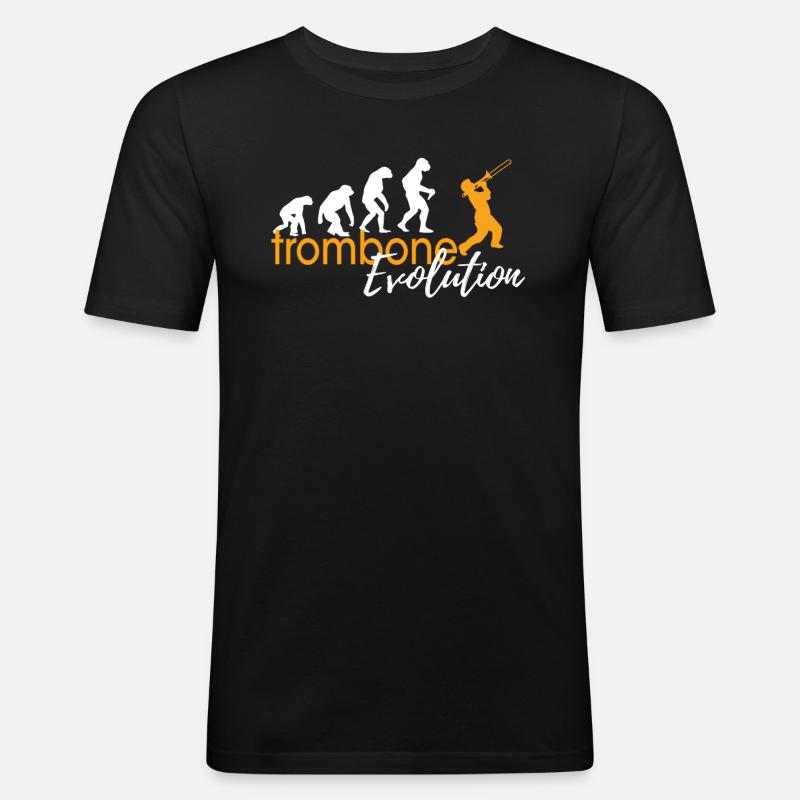 ÉVOLUTION DU TROMBONE - T-shirt près du corps Homme - noir