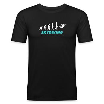 Maillots de l’équipe de parachutisme - T-shirt près du corps Homme - noir - Devant - Nik (191cm)