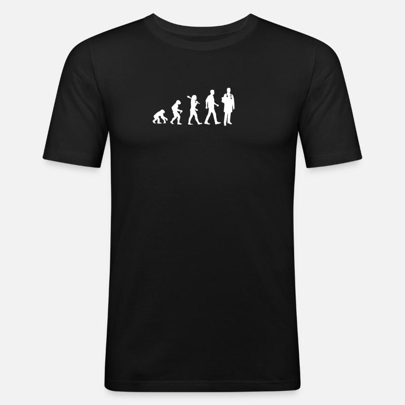 Doctor Evolution - Männer Slim Fit T-Shirt - Schwarz