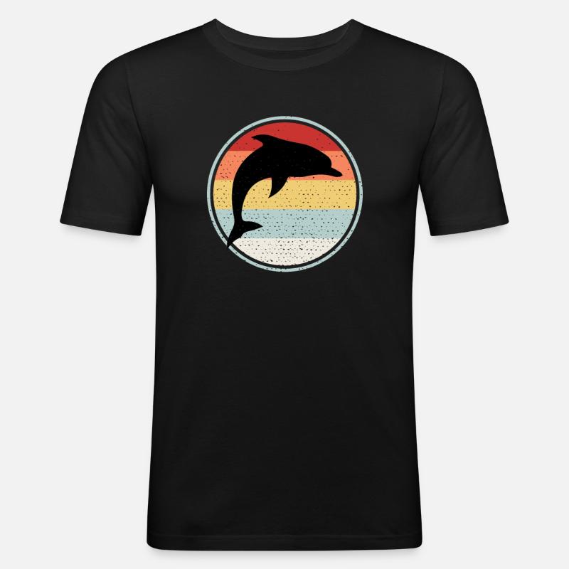 Dolfijn - Männer Slim Fit T-Shirt - Schwarz