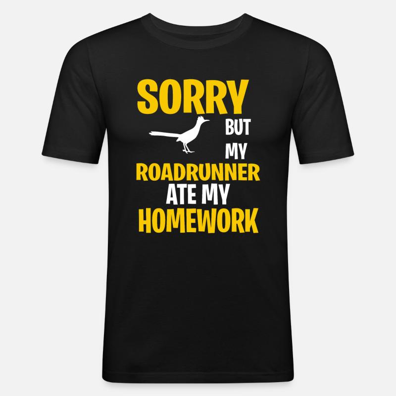 Drôle d’idée de roadrunner présente - T-shirt près du corps Homme - noir