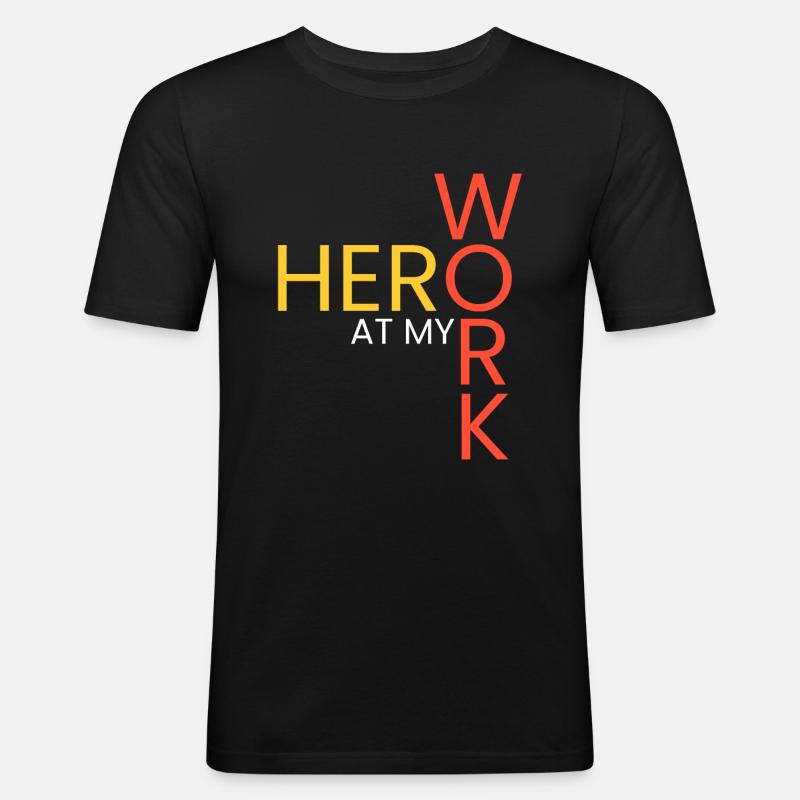 Held bei meiner Arbeit - Männer Slim Fit T-Shirt - Schwarz