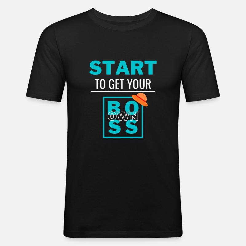 Werden Sie Ihr eigener Chef - Männer Slim Fit T-Shirt - Schwarz