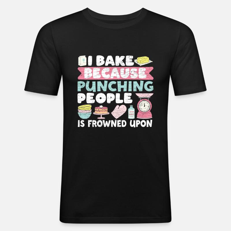 Backen Bäcker - Männer Slim Fit T-Shirt - Schwarz