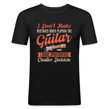 Gitarre Gitarrist Musikinstrument - Männer Slim Fit T-Shirt - Schwarz - Vorne - Nik (191cm)