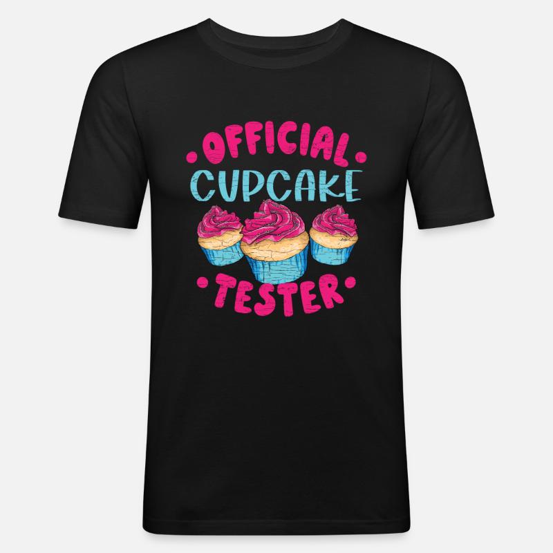 Cupcake - Männer Slim Fit T-Shirt - Schwarz