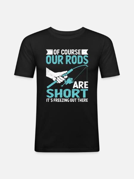 Eisfischen Eisangeln - Männer Slim Fit T-Shirt - Schwarz