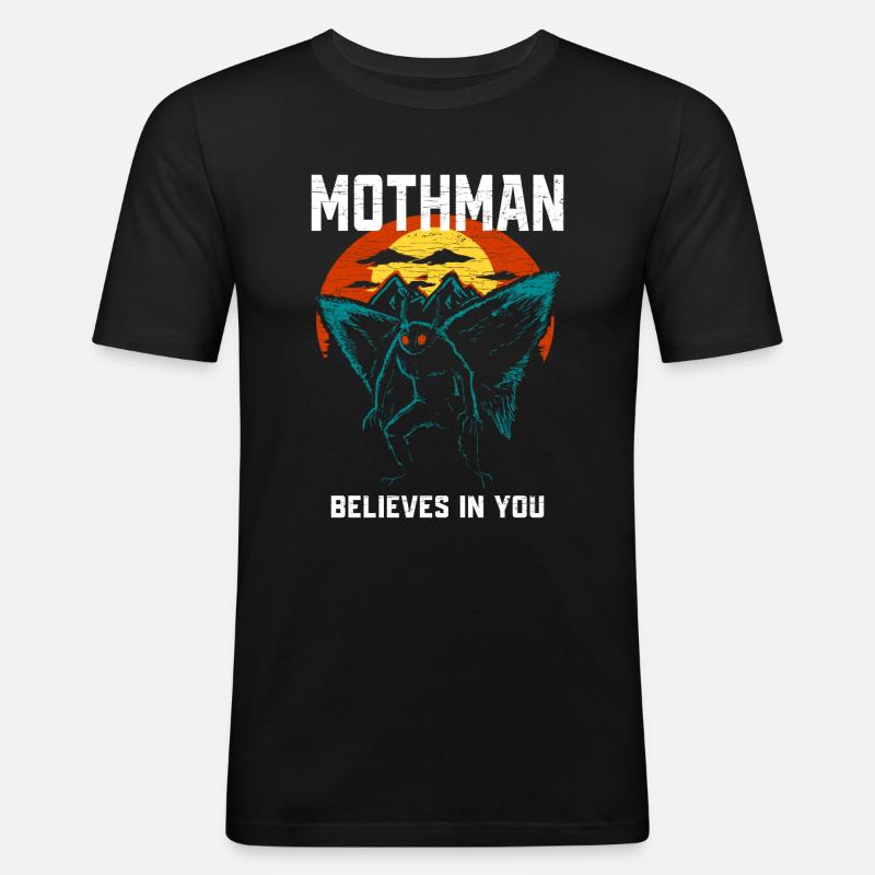 Mothman Kryptozoologie - Männer Slim Fit T-Shirt - Schwarz