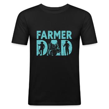 Landwirt Papa Geschenk - Männer Slim Fit T-Shirt - Schwarz - Vorne - Nik (191cm)