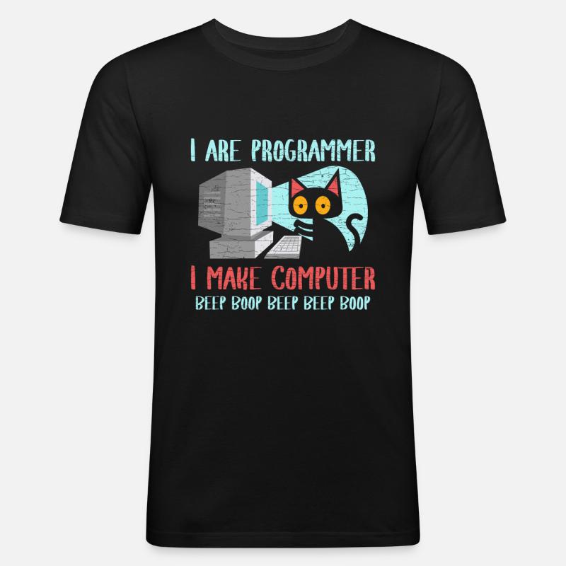 Programmierer Coder - Männer Slim Fit T-Shirt - Schwarz