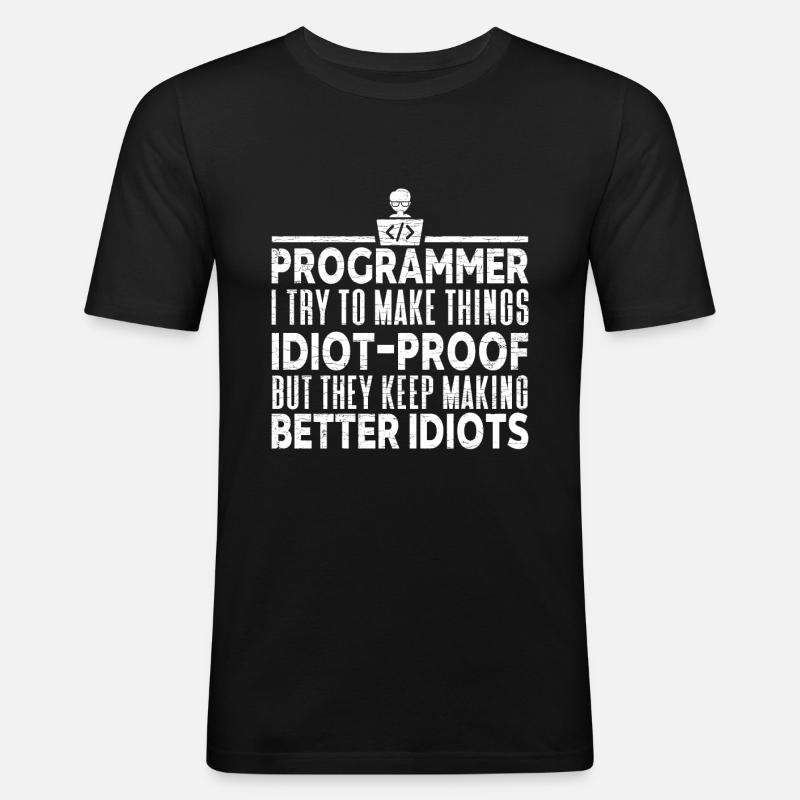 Informatiker Programmierer Coder - Männer Slim Fit T-Shirt - Schwarz