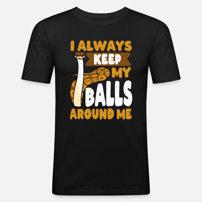 Ball Python Schlange Reptil Königspython - Männer Slim Fit T-Shirt - Schwarz