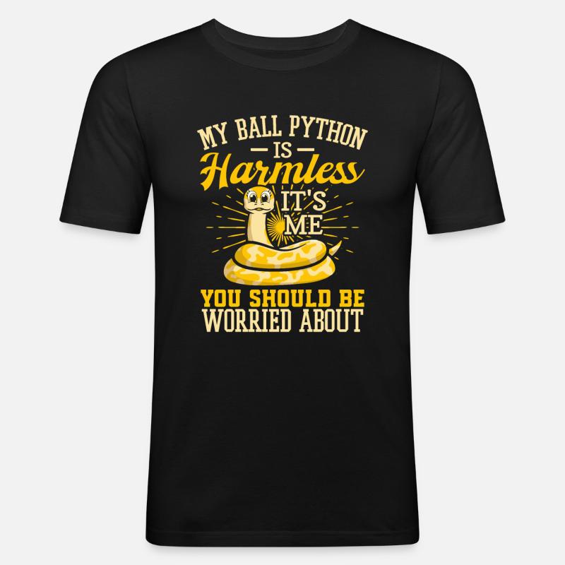 Königspython Schlange Python - Männer Slim Fit T-Shirt - Schwarz